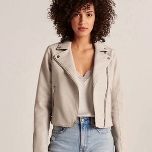 Abercrombie & Fitch Vegan Leather Moto Jacket